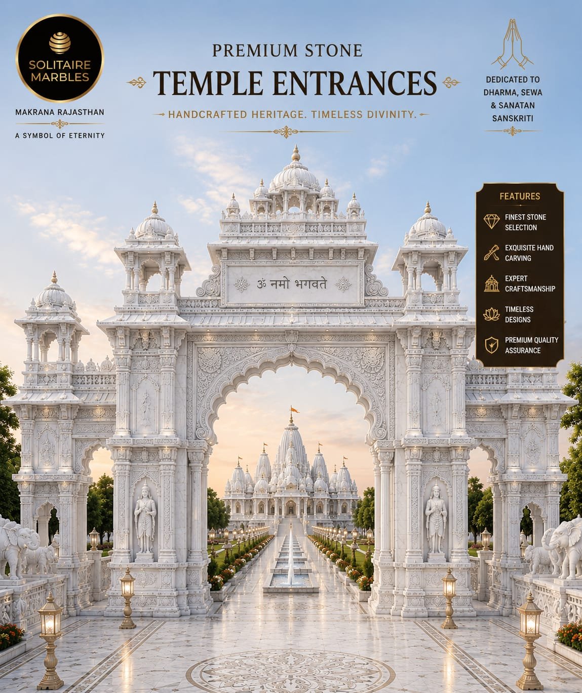 Big and Large Outdoor Marble Temple