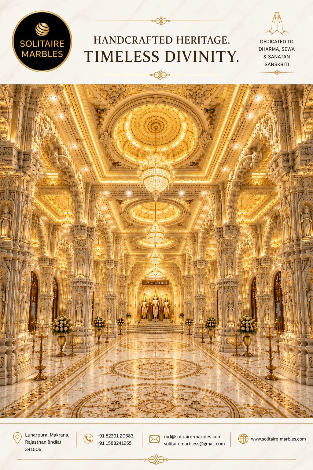 Big and Large Outdoor Marble Temple