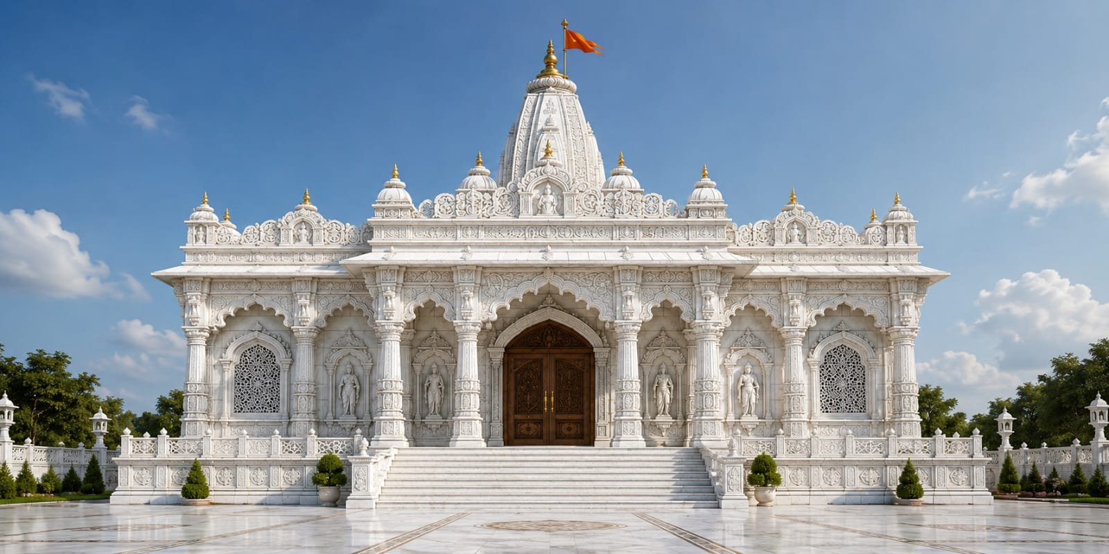 Big and Large Outdoor Marble Temple