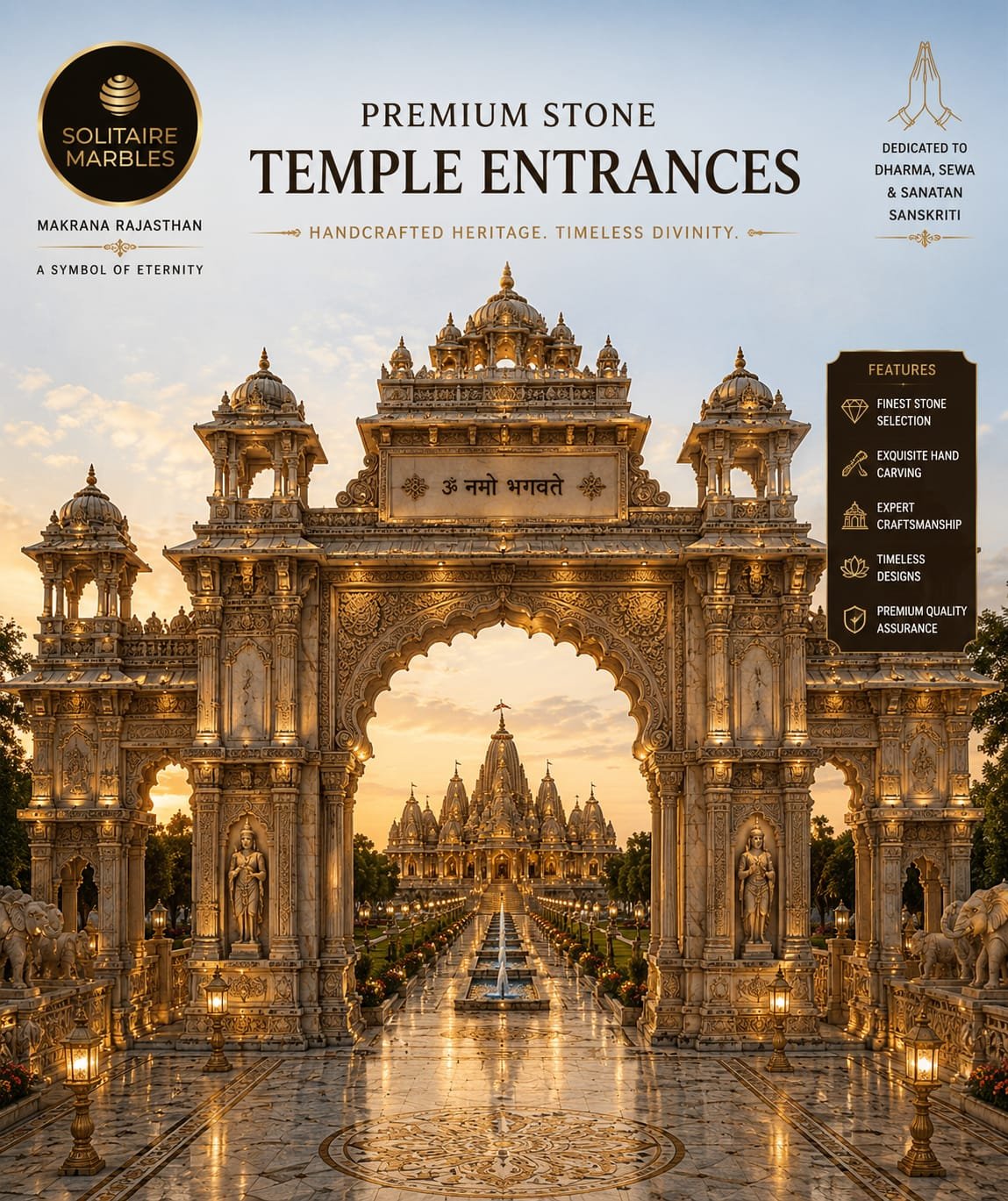 Big and Large Outdoor Marble Temple