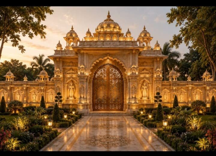 Big and Large Outdoor Marble Temple