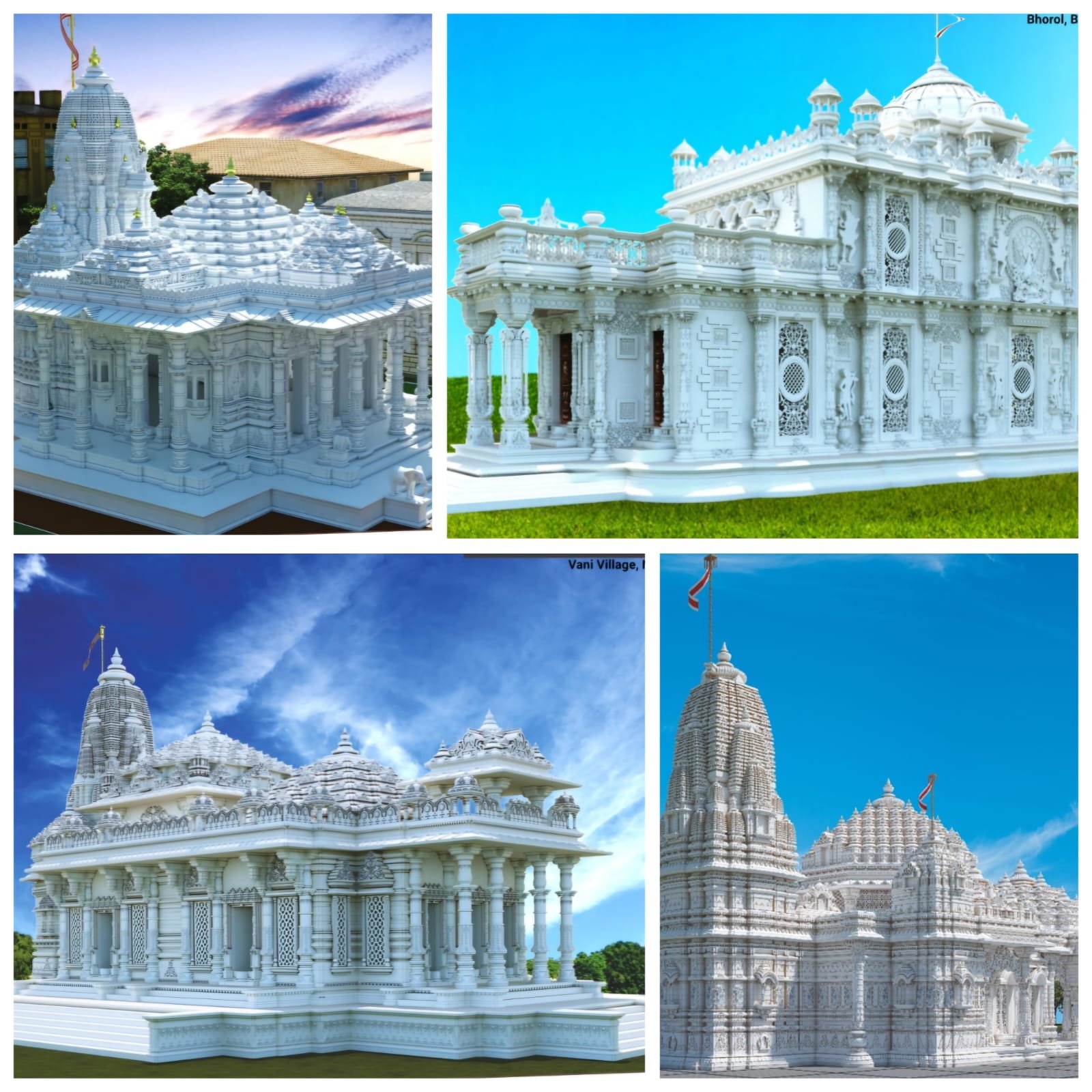 Big and Large Outdoor Marble Temple