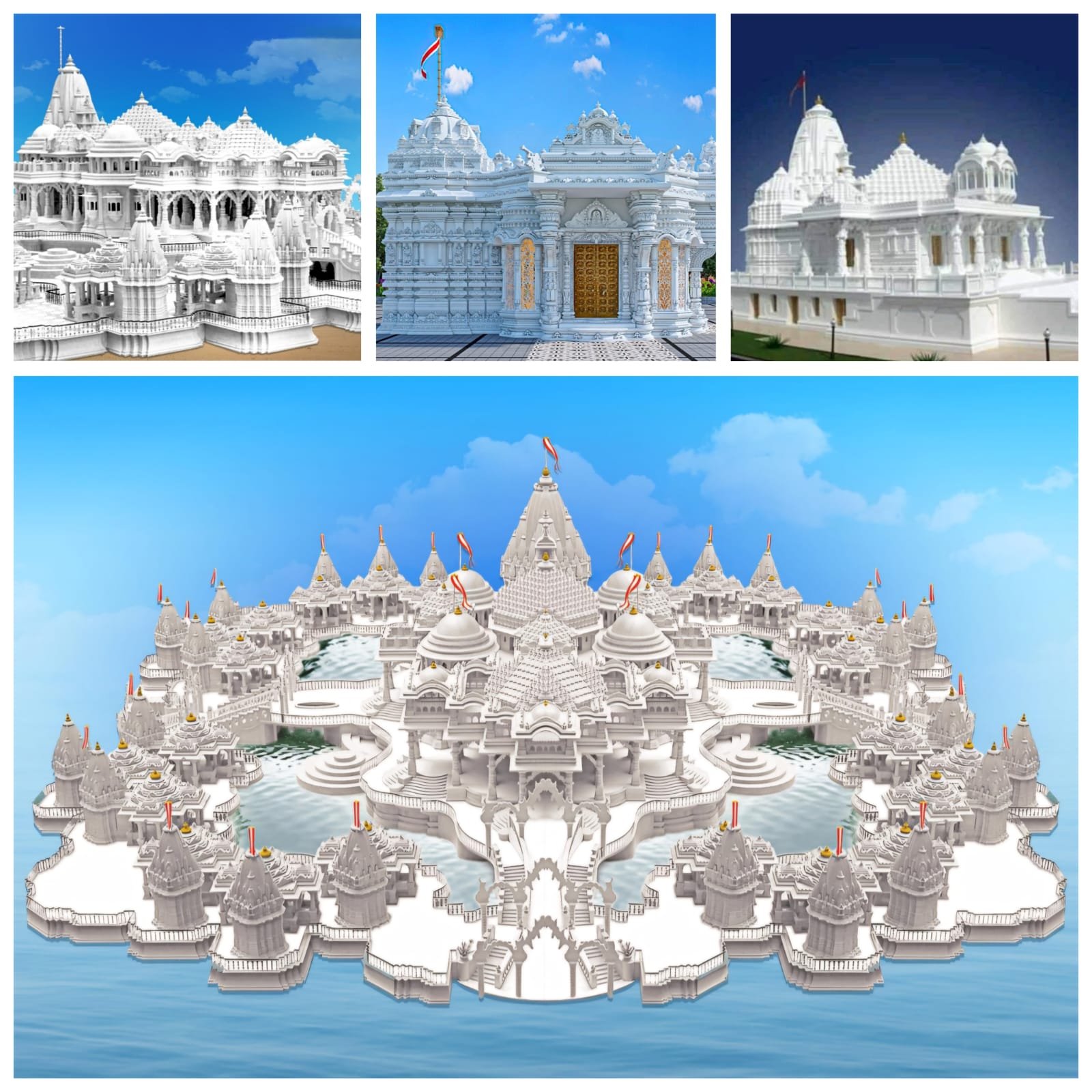 Big and Large Outdoor Marble Temple