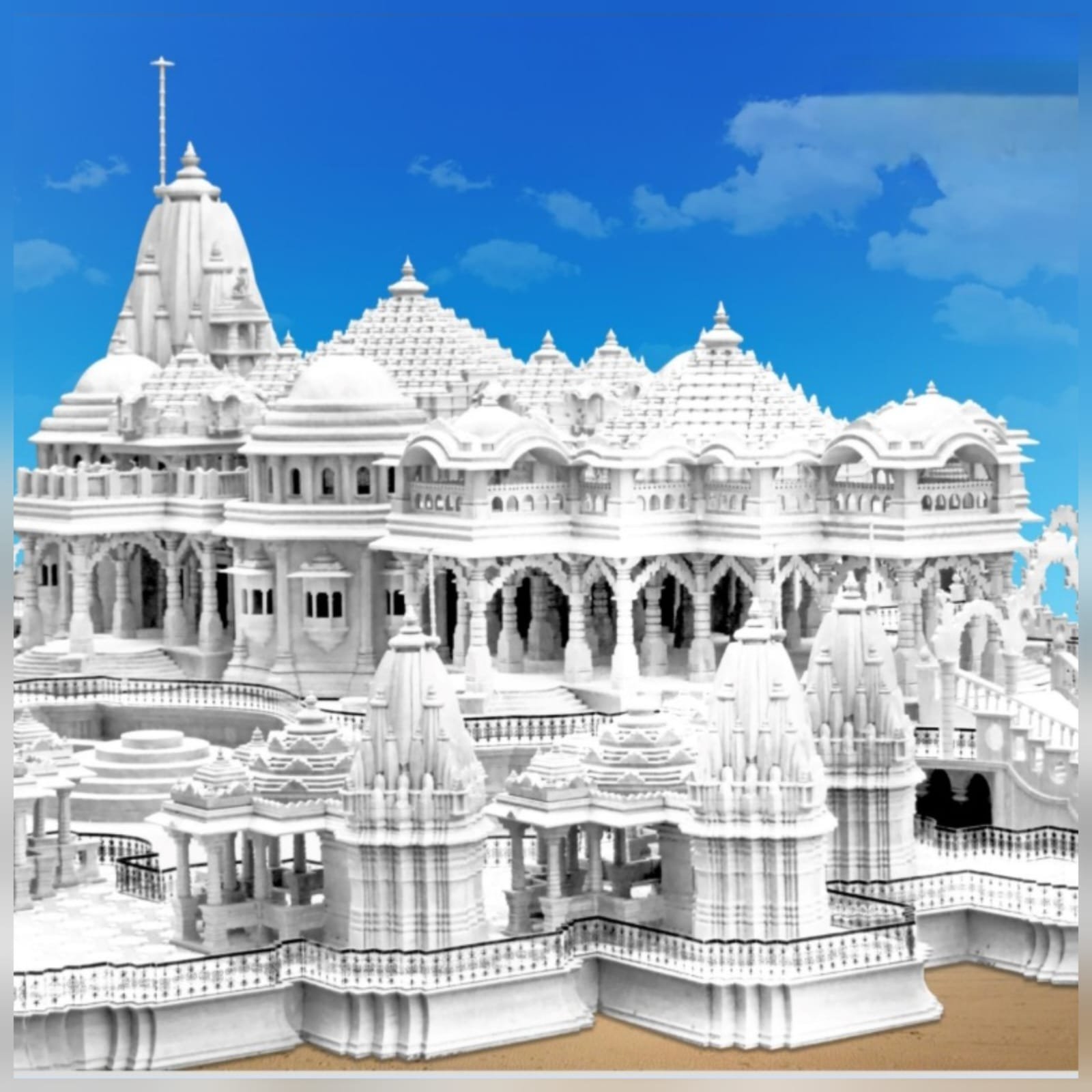 Big and Large Outdoor Marble Temple