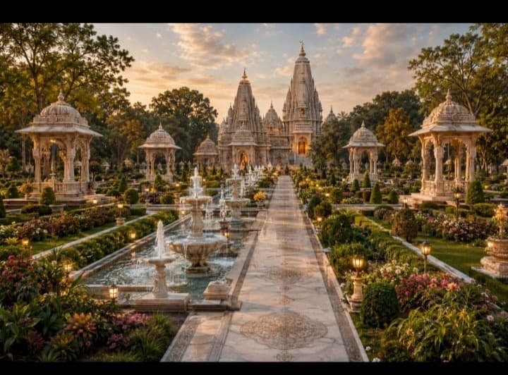 Big and Large Outdoor Marble Temple