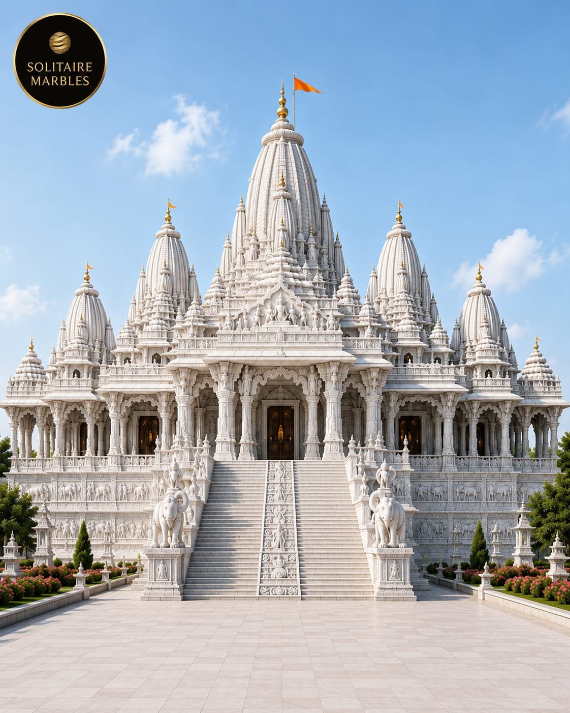 Big and Large Outdoor Marble Temple