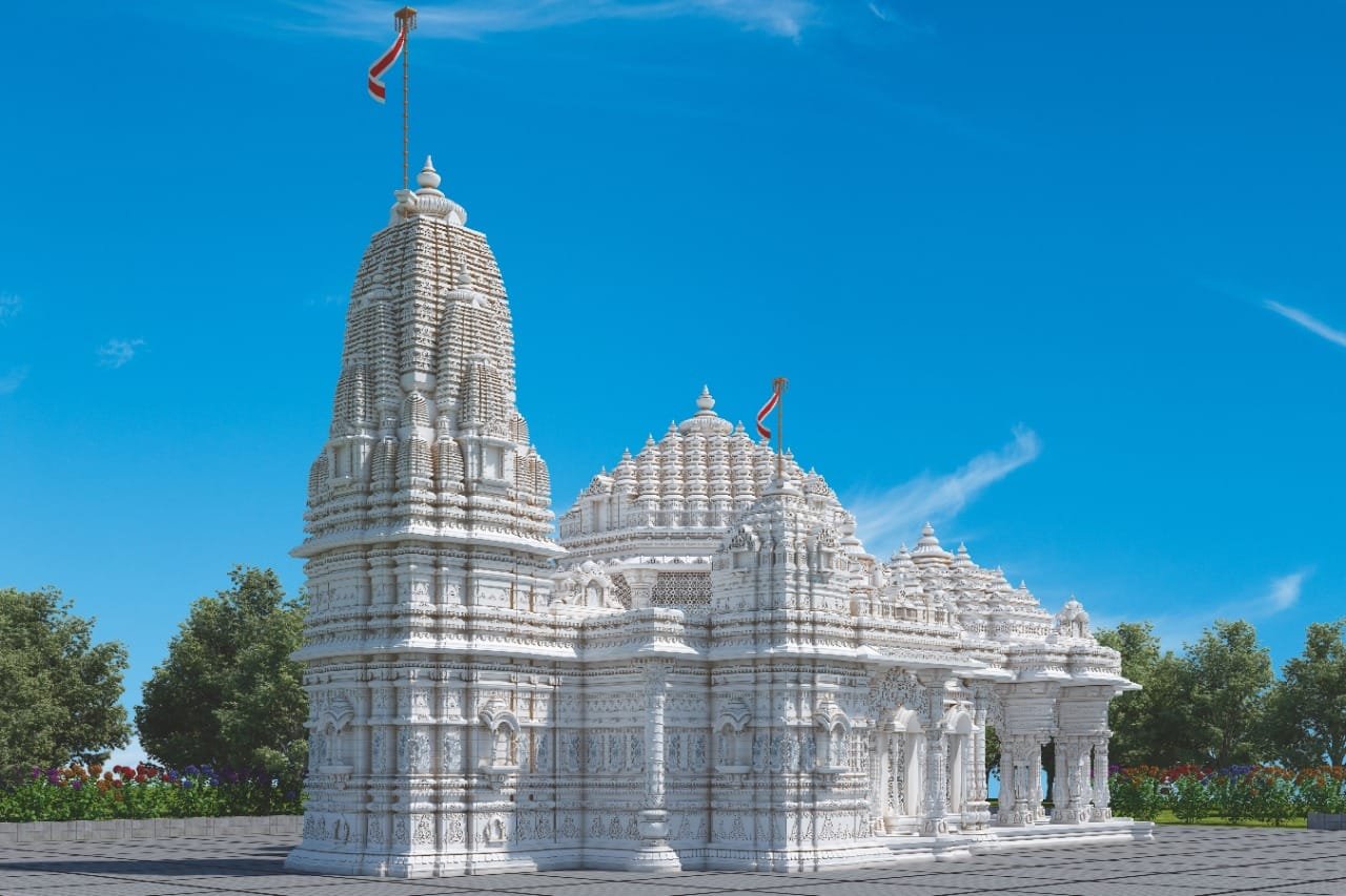 Big and Large Outdoor Marble Temple