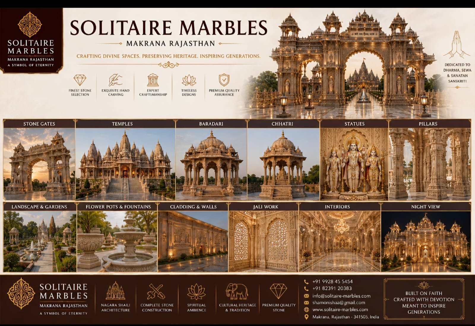 Big and Large Outdoor Marble Temple